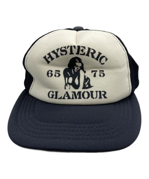 Hysteric Glamour（ヒステリックグラマー）Hysteric Glamour (ヒステリックグラマー) ROCK PRESS pt MESH CAP ホワイト×ブラックの古着・服飾アイテム