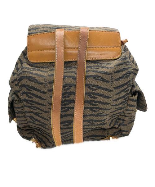 FENDI（フェンディ）FENDI (フェンディ) ゼブラ柄バックパック ブラウンの古着・服飾アイテム