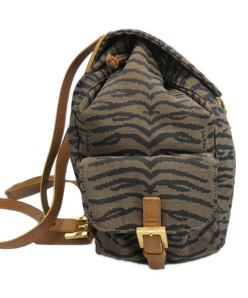 FENDI（フェンディ）FENDI (フェンディ) ゼブラ柄バックパック ブラウンの古着・服飾アイテム