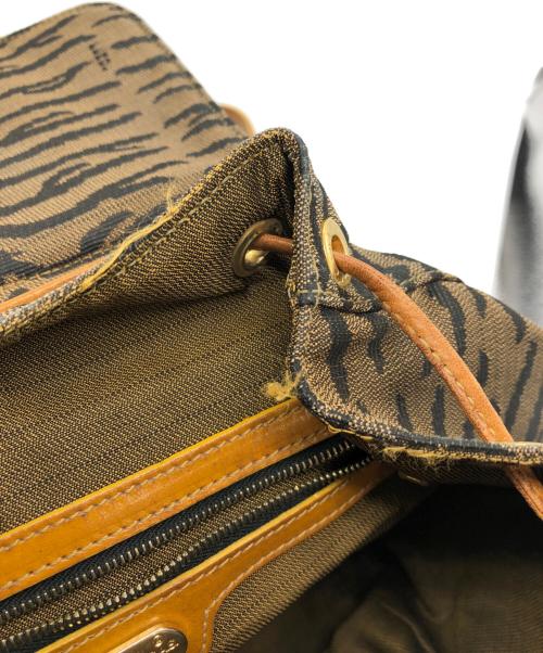 FENDI（フェンディ）FENDI (フェンディ) ゼブラ柄バックパック ブラウンの古着・服飾アイテム