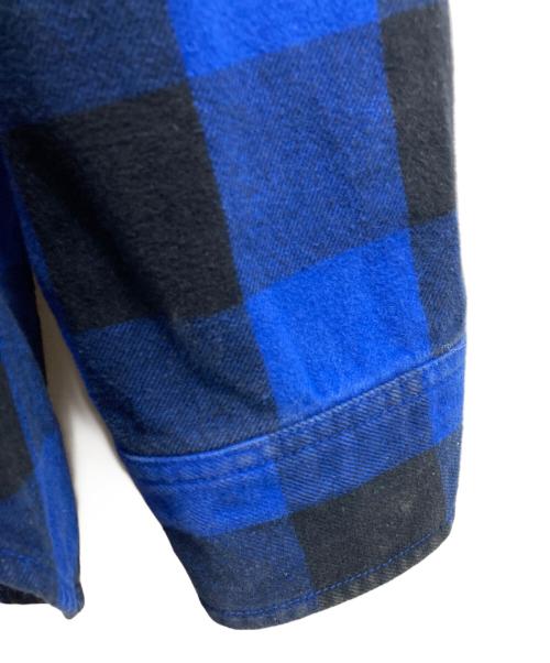 stussy（ステューシー）stussy (ステューシー) ブロックチェックジップパーカー ブルー サイズ:Lの古着・服飾アイテム