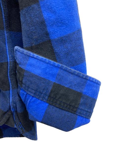 stussy（ステューシー）stussy (ステューシー) ブロックチェックジップパーカー ブルー サイズ:Lの古着・服飾アイテム