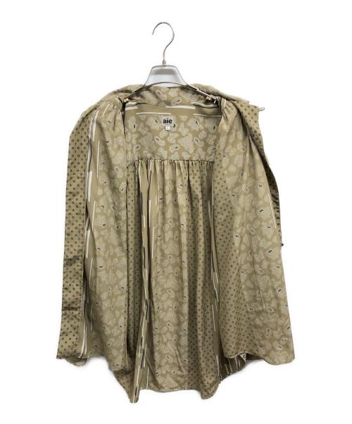 AiE（エーアイイー）AiE (エーアイイー) Painter Shirt Multi Pattern Striped Cloth ベージュ サイズ:Lの古着・服飾アイテム