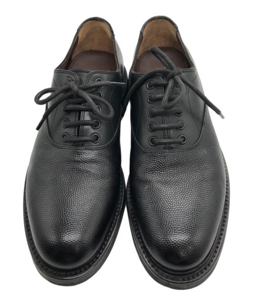 Salvatore Ferragamo（サルヴァトーレ フェラガモ）Salvatore Ferragamo (サルヴァトーレ フェラガモ) シボ革 プレーントゥシューズ ブラック サイズ:8の古着・服飾アイテム