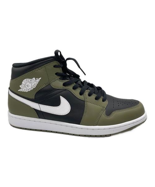 NIKE（ナイキ）NIKE (ナイキ) AIR JORDAN 1 MID ハイカットスニーカー カーキ サイズ:28.5の古着・服飾アイテム