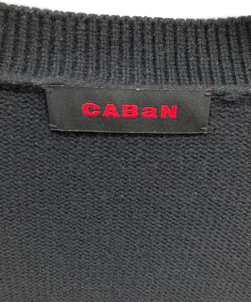 CABAN（キャバン）CABaN (キャバン) アーガイルニットカーディガン ブラック サイズ:FREEの古着・服飾アイテム