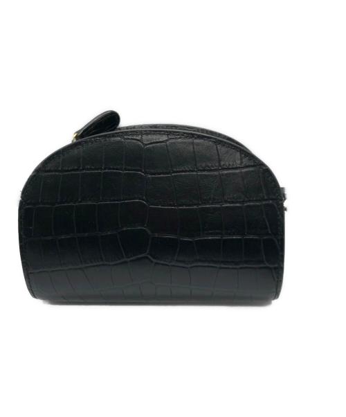 A.P.C.（アーペーセー）A.P.C. (アーペーセー) 型押しハーフムーンショルダーバッグ ブラックの古着・服飾アイテム