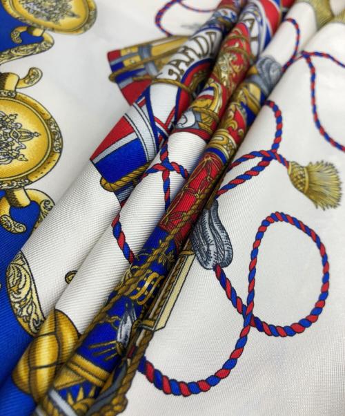 HERMES（エルメス）HERMES (エルメス) シルクスカーフ ブルーの古着・服飾アイテム