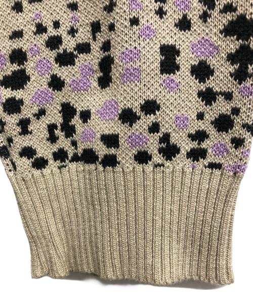 BoTT（ボット）BoTT (ボット) 総柄レオパードニット ベージュ サイズ:XLの古着・服飾アイテム