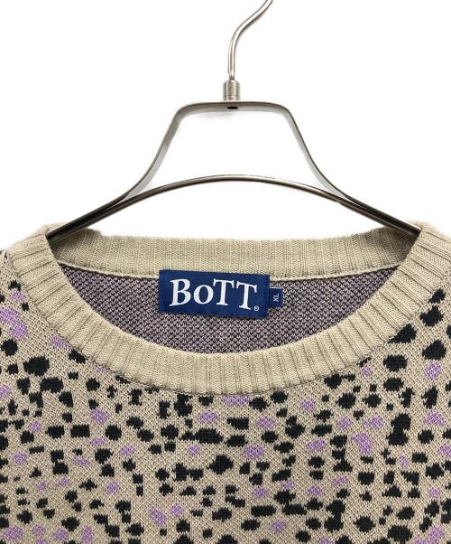 BoTT（ボット）BoTT (ボット) 総柄レオパードニット ベージュ サイズ:XLの古着・服飾アイテム
