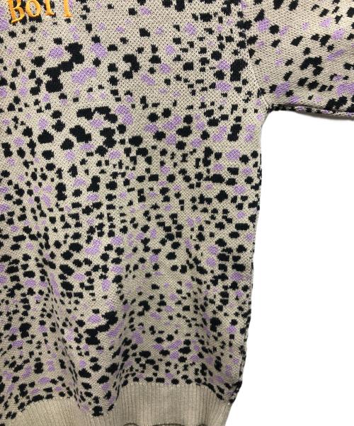 BoTT（ボット）BoTT (ボット) 総柄レオパードニット ベージュ サイズ:XLの古着・服飾アイテム