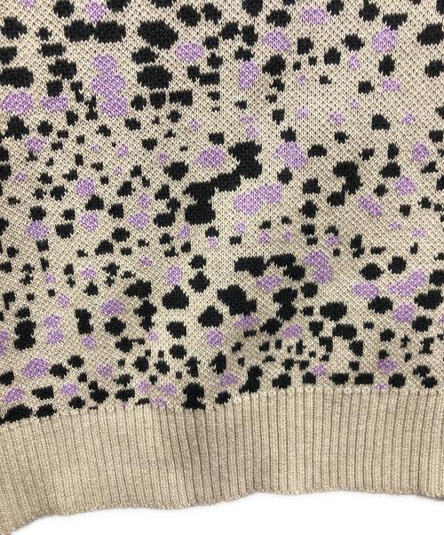 BoTT（ボット）BoTT (ボット) 総柄レオパードニット ベージュ サイズ:XLの古着・服飾アイテム