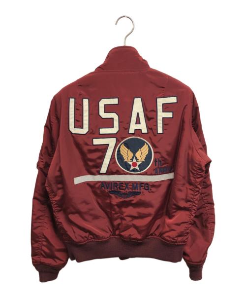 AVIREX（アヴィレックス）AVIREX (アヴィレックス) USAF 70th 記念 TYPE MA-1 レッド サイズ:Lの古着・服飾アイテム