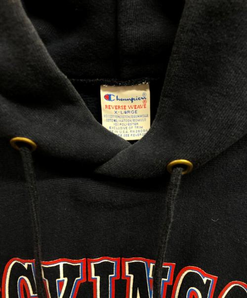 Champion（チャンピオン）Champion (チャンピオン) 90ｓカレッジロゴリバースウィーブパーカー ネイビー サイズ:XLの古着・服飾アイテム