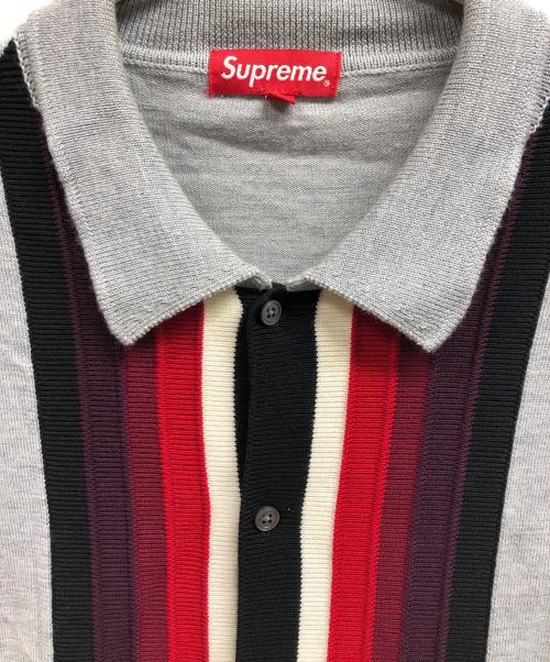 SUPREME（シュプリーム）SUPREME (シュプリーム) 19ss Corner Stripe Polo グレー サイズ:Lの古着・服飾アイテム
