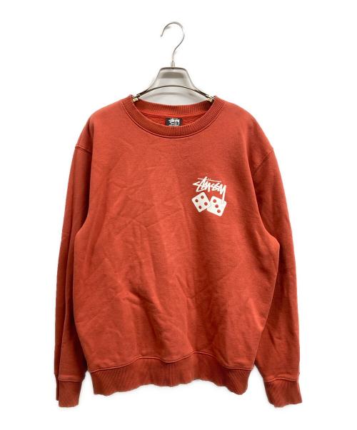 stussy（ステューシー）stussy (ステューシー) Dice Crew スウェット ブラウン サイズ:Mの古着・服飾アイテム