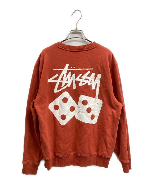 stussy（ステューシー）stussy (ステューシー) Dice Crew スウェット ブラウン サイズ:Mの古着・服飾アイテム