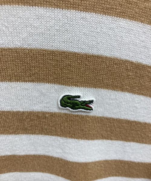 LACOSTE（ラコステ）LACOSTE (ラコステ) S/Sボーダーニット ベージュ サイズ:Mの古着・服飾アイテム