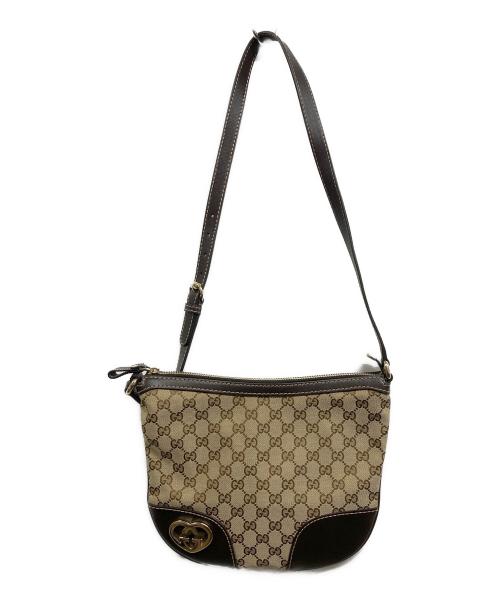 GUCCI（グッチ）GUCCI (グッチ) ラブリーハートGGショルダーバッグ ブラウンの古着・服飾アイテム