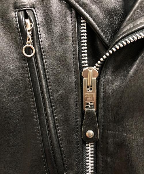 Schott（ショット）Schott (ショット) ダブルライダースジャケット ブラック サイズ:Mの古着・服飾アイテム