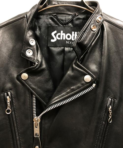 Schott（ショット）Schott (ショット) ダブルライダースジャケット ブラック サイズ:Mの古着・服飾アイテム