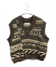 JOHN MASON SMITH（ジョンメイソンスミス）の古着「3G CANADIAN KNIT V VEST/JOHN MASON SMITHニット」｜ブラウン