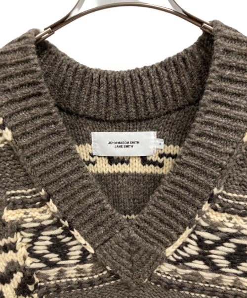 JOHN MASON SMITH（ジョンメイソンスミス）JOHN MASON SMITH (ジョンメイソンスミス) 3G CANADIAN KNIT V VEST/JOHN MASON SMITHニット ブラウン サイズ:Sの古着・服飾アイテム