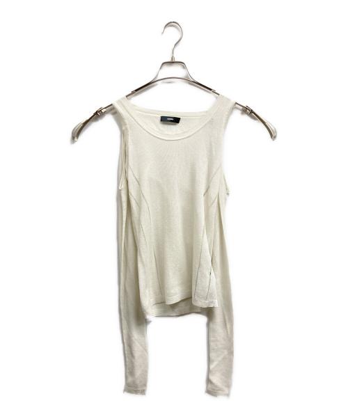 DIESEL（ディーゼル）DIESEL (ディーゼル) リブカットソー ホワイト サイズ:Mの古着・服飾アイテム