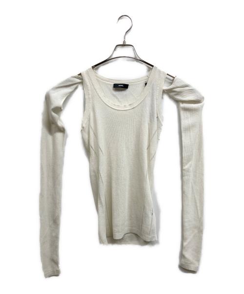 DIESEL（ディーゼル）DIESEL (ディーゼル) リブカットソー ホワイト サイズ:Mの古着・服飾アイテム