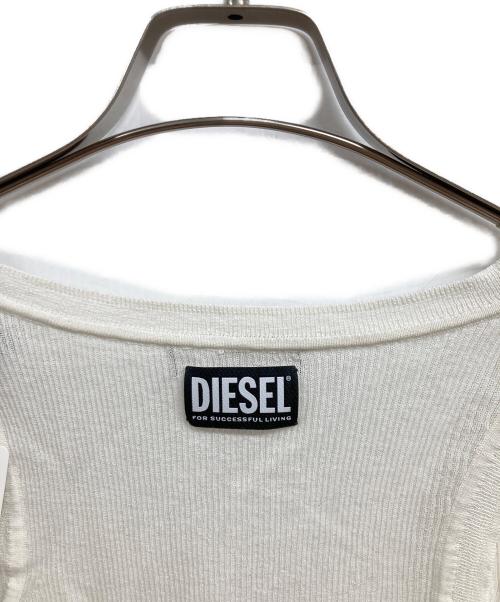 DIESEL（ディーゼル）DIESEL (ディーゼル) リブカットソー ホワイト サイズ:Mの古着・服飾アイテム
