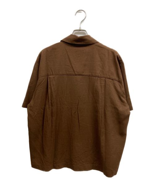 RNA（アールエヌエー）RNA (アールエヌエー) レーヨンリネンコットンエンブロイダリーシャツ ブラウン サイズ:Mの古着・服飾アイテム