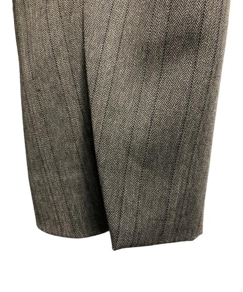 Conte（コンテ）Conte (コンテ) Stripe Herringbone No Collar JACKET ブラウン サイズ:ＦＲＥＥの古着・服飾アイテム