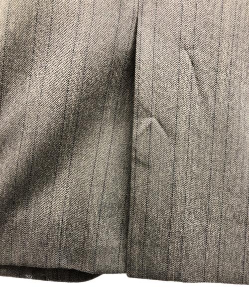 Conte（コンテ）Conte (コンテ) Stripe Herringbone No Collar JACKET ブラウン サイズ:ＦＲＥＥの古着・服飾アイテム