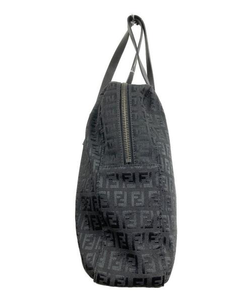 FENDI（フェンディ）FENDI (フェンディ) ズッキーノ柄キャンバスハンドバッグ ブラックの古着・服飾アイテム