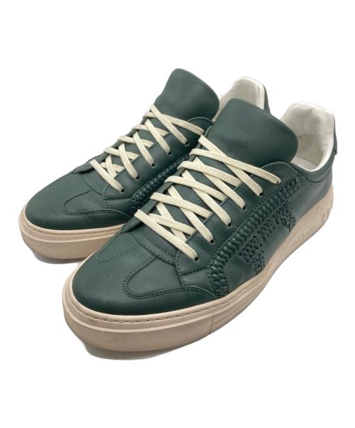 Salvatore Ferragamo（サルヴァトーレ フェラガモ）Salvatore Ferragamo (サルヴァトーレ フェラガモ) レザーローカットスニーカー グリーン サイズ:8の古着・服飾アイテム