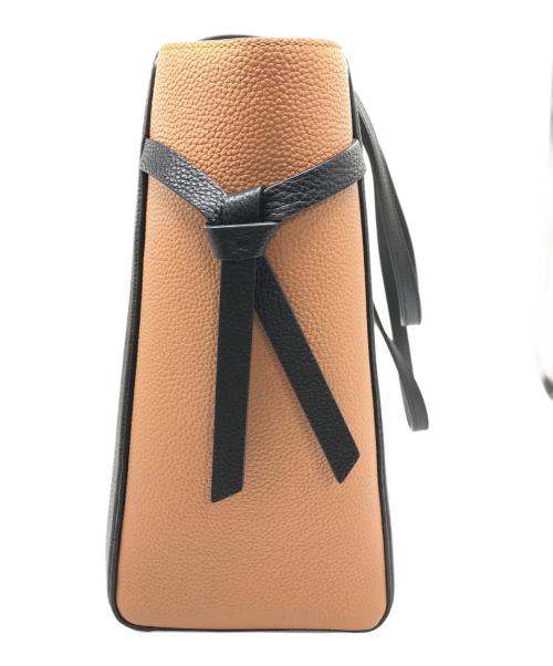 Kate Spade（ケイトスペード）Kate Spade (ケイトスペード) ノット カラーブロック ぺブル レザー ラージ トート ベージュの古着・服飾アイテム