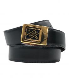 FENDI（フェンディ）の古着「バックルロゴベルト」｜ブラック