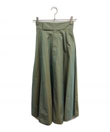 CLANE（クラネ）の古着「CHAMBRAY CIRCULAR ロングスカート」｜グリーン