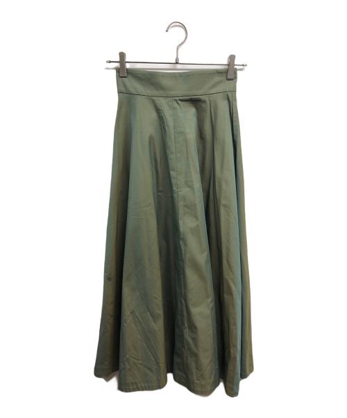 CLANE（クラネ）CLANE (クラネ) CHAMBRAY CIRCULAR ロングスカート グリーンの古着・服飾アイテム