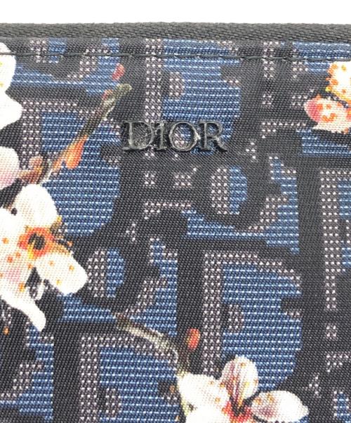 DIOR HOMME（ディオール オム）Dior Homme (ディオール オム) 空山基 (ソラヤマ ハジメ) トロッター柄クラッチバッグ ネイビーの古着・服飾アイテム