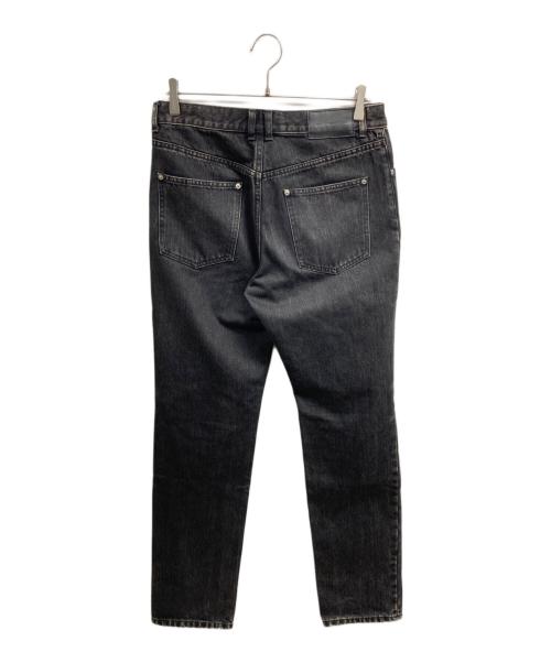 JOHN LAWRENCE SULLIVAN（ジョン ローレンス サリバン）JOHN LAWRENCE SULLIVAN (ジョン ローレンス サリバン) BLEACHED DENIM KNEE HOLE PANTS ブラック サイズ:48の古着・服飾アイテム