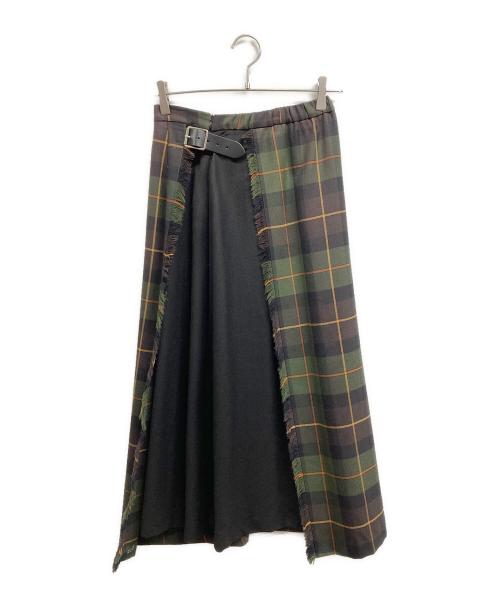 O'NEIL OF DUBLIN（オニールオブダブリン）O'NEIL OF DUBLIN (オニールオブダブリン) ウールチェックスカート グリーン サイズ:36の古着・服飾アイテム