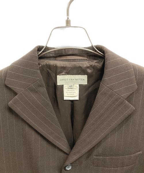 DRIES VAN NOTEN（ドリスヴァンノッテン）DRIES VAN NOTEN (ドリスヴァンノッテン) 3Bテーラードジャケット ブラウン サイズ:48の古着・服飾アイテム
