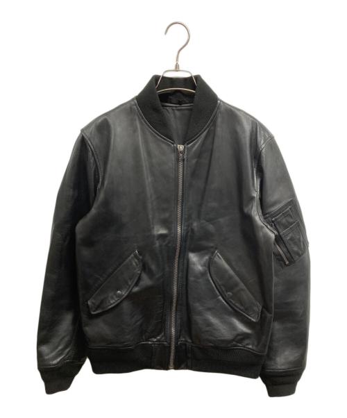 N.HOOLYWOOD（エヌ ハリウッド）N.HOOLYWOOD (エヌ ハリウッド) レザーブルゾン ブラック サイズ:42の古着・服飾アイテム