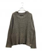 ISSEY MIYAKEイッセイミヤケ）の古着「シルクウールクルーネックニット」｜ベージュ×ネイビー