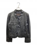 TO BE CHICトゥービーシック）の古着「フリルレザージャケット」｜ブラック