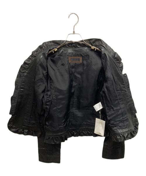 TO BE CHIC（トゥービーシック）TO BE CHIC (トゥービーシック) フリルレザージャケット ブラック サイズ:42の古着・服飾アイテム