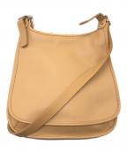 COACHコーチ）の古着「レザーショルダーバッグ」｜ベージュ