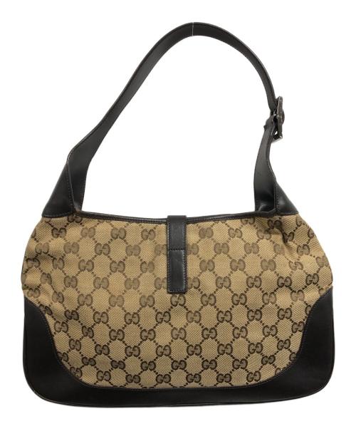 GUCCI（グッチ）GUCCI (グッチ) ジャッキー ワンショルダーバッグ ベージュ×ブラックの古着・服飾アイテム