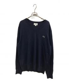 LACOSTE（ラコステ）の古着「Vネックニット」｜ネイビー